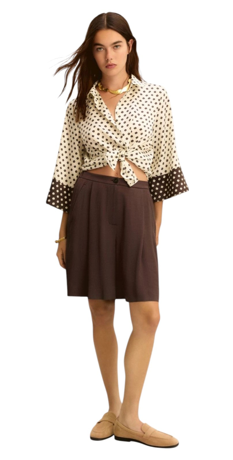 Camicia Emme di Marella donna SEVERO007 fantasia con rombi Burro<BR/> 