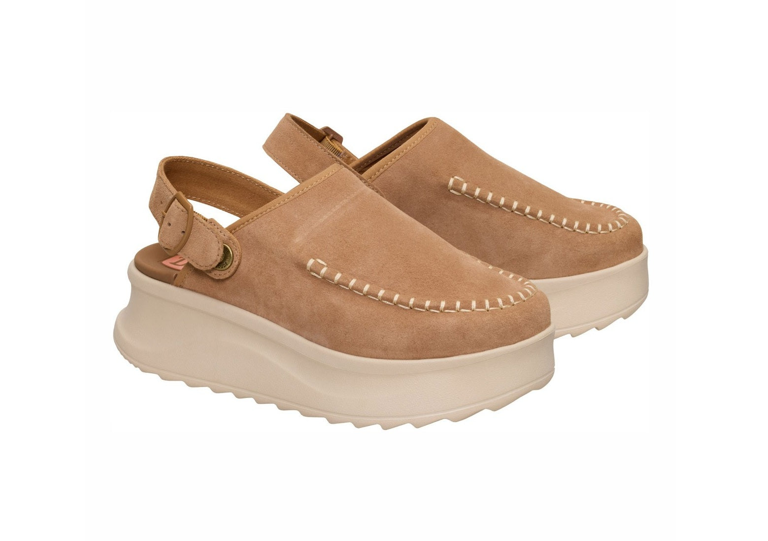 Sandali Hey Dude donna 40003 256 Delray Clog Suede Tan Marrone chiaro<BR/> 