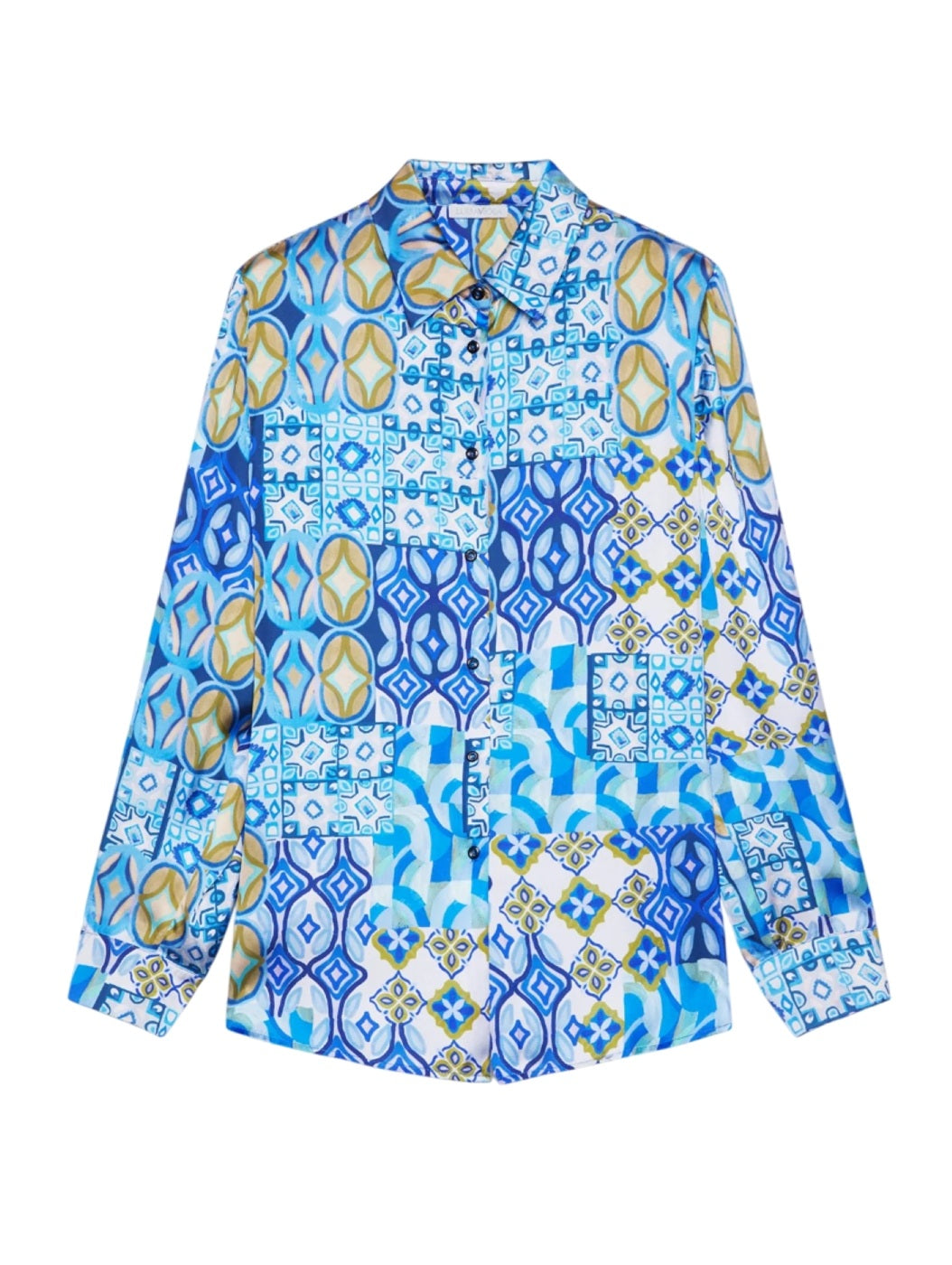 Camicia Luisa Viola donna 5039F000808N001 Performance Collection azzurro fantasia <BR/> 