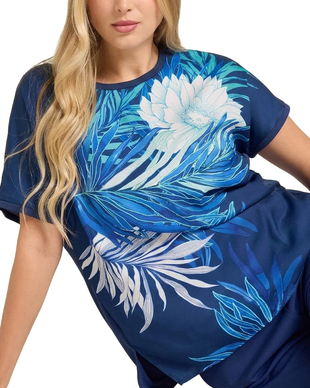 T-shirt Luisa Viola donna G078L008697N 014 Performance Fantasia Bianco Blu<BR/> 