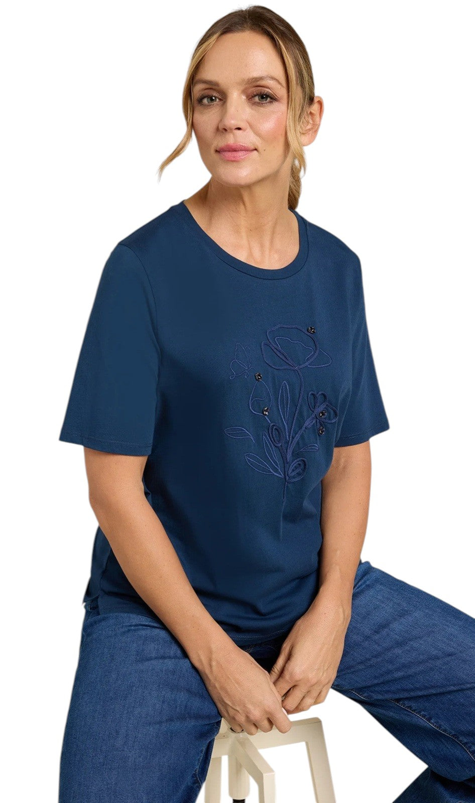 t-shirt ricamata donna 