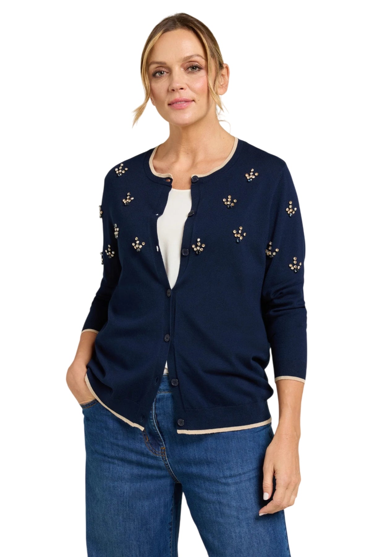 Cardigan Luisa Viola donna G275L008597N034 Performance Collection blu <BR/> 