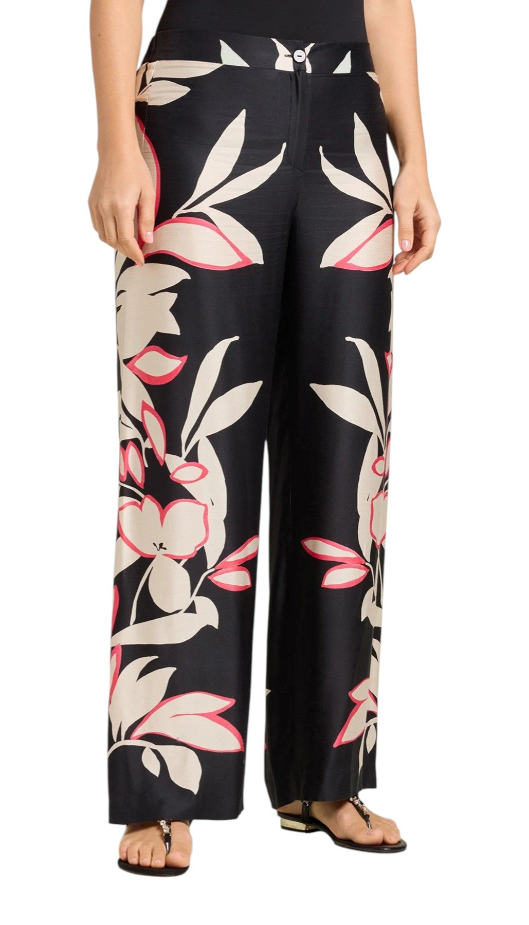 Pantalone Luisa Viola donna P000F001976N 001 Performance Nero Beige Fucsia<BR/> 