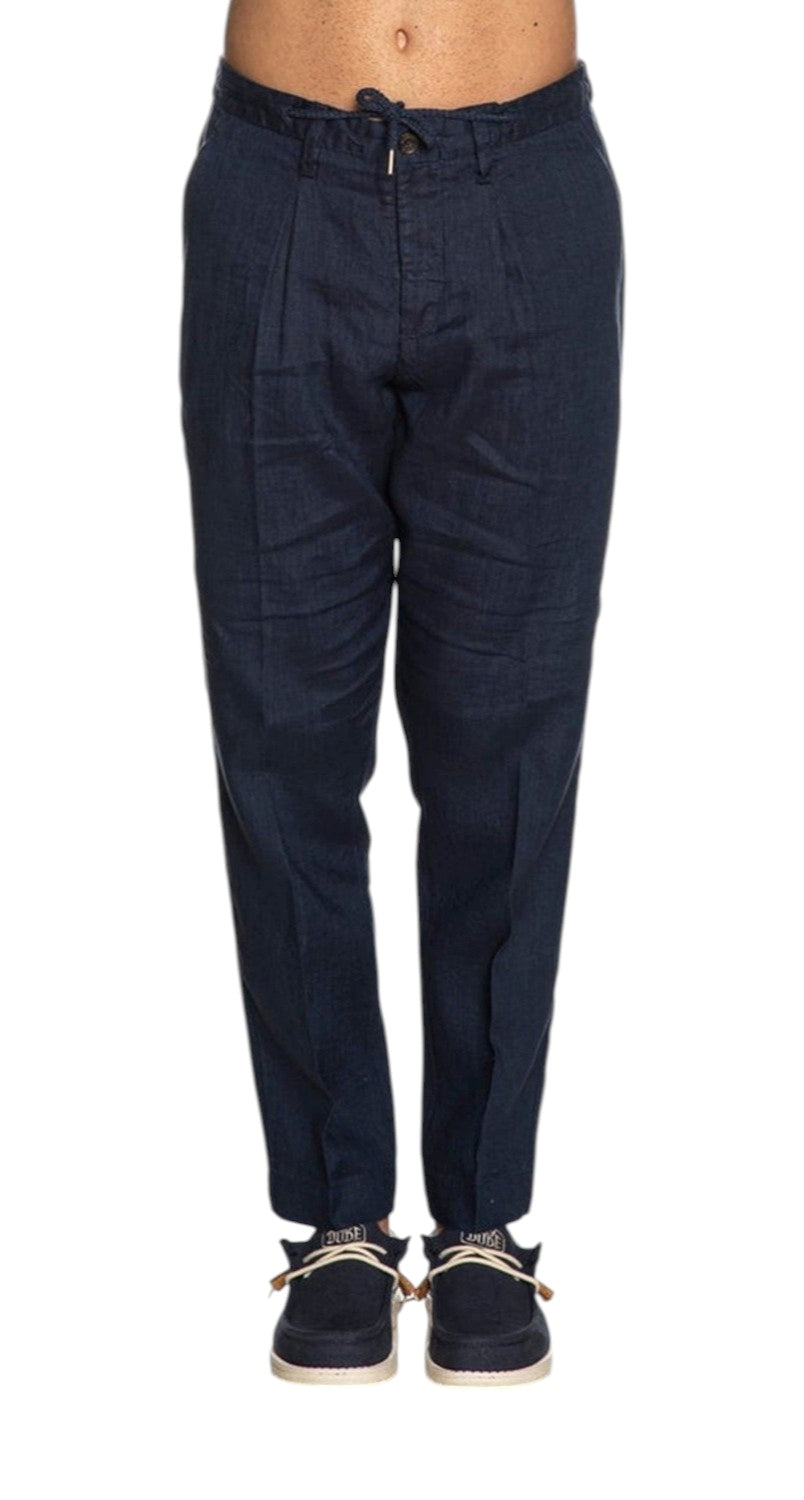 Pantalaccio Markup uomo MK15109 Carter Linen Blu<BR/> 