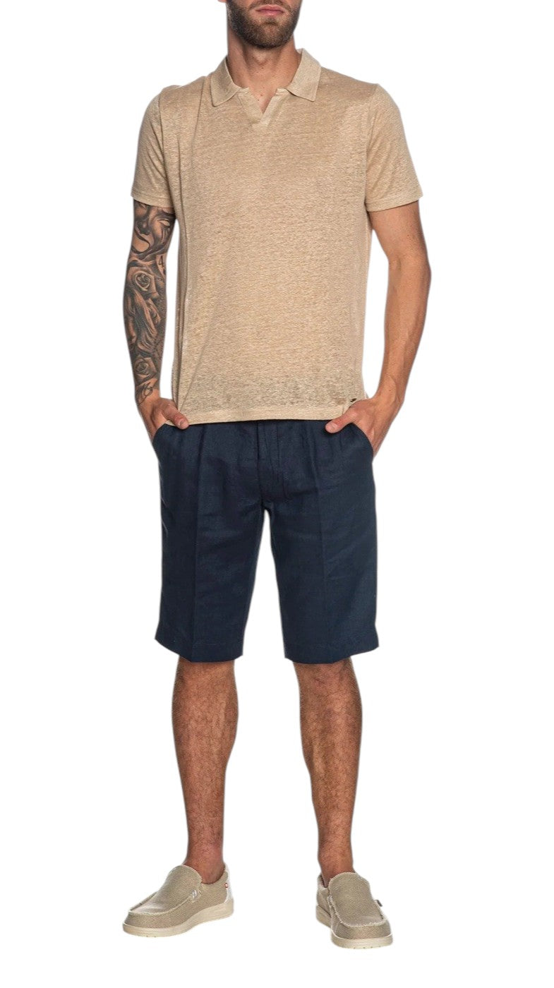 Bermuda Markup uomo MK15203 Reg Linen modello chino Blu navy<BR/> 