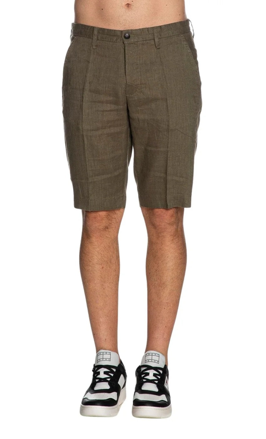 Bermuda Markup uomo MK15203 Reg Linen modello chino Verde militare<BR/> 