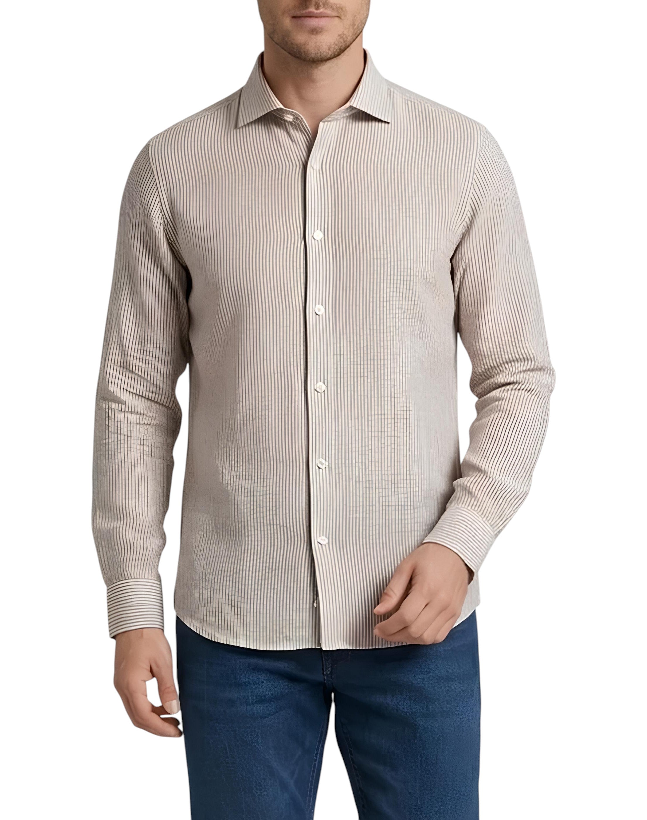 Camicia Markup uomo MK1930062 a righe con collo alla francese Corda 