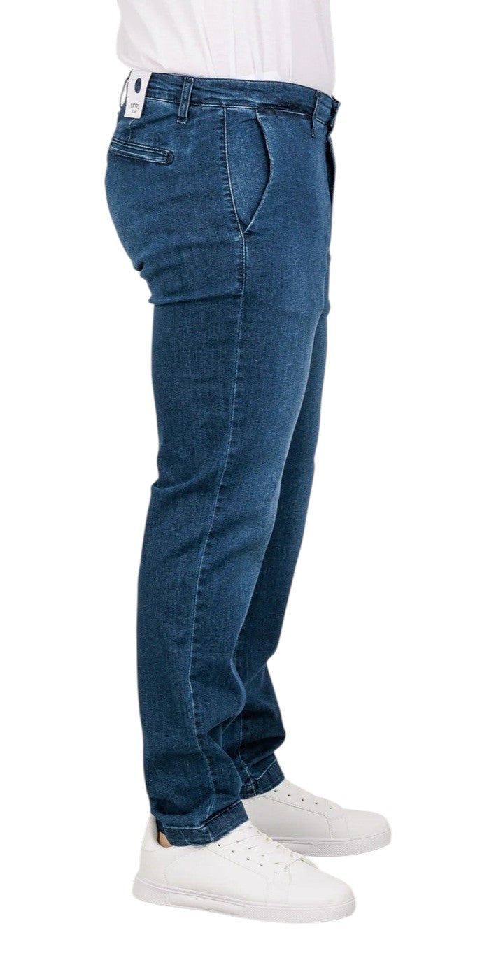 Jeans Moro uomo MEJ2663 tasca america chinos stretch Denim scuro 