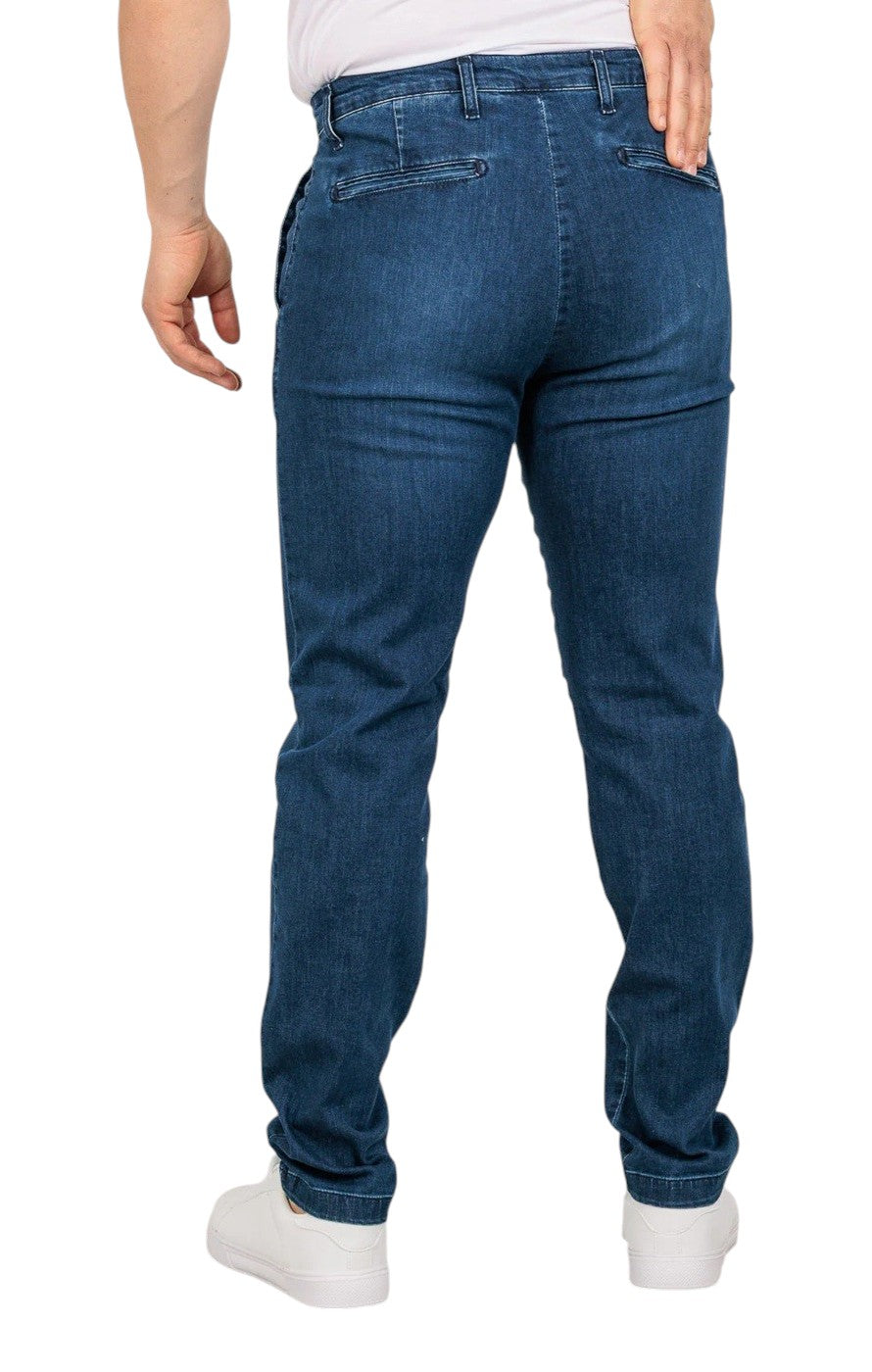 Jeans Moro uomo MEJ2663 tasca america chinos stretch Denim scuro 