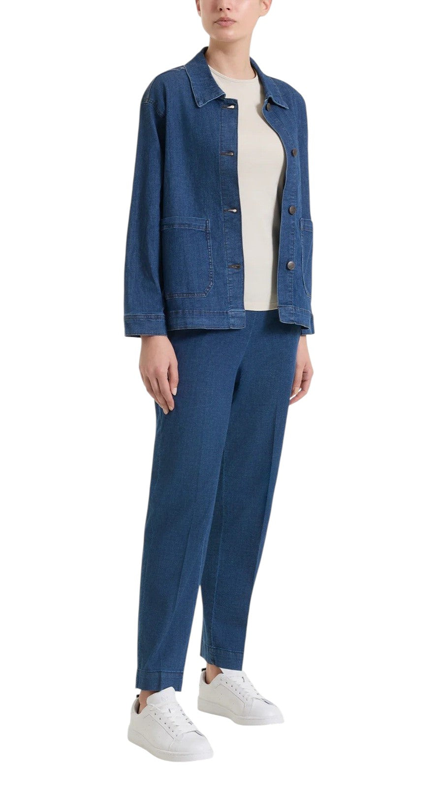 Giubbino Ragno donna DN18GB 007 Jeans Light Denim Blu 