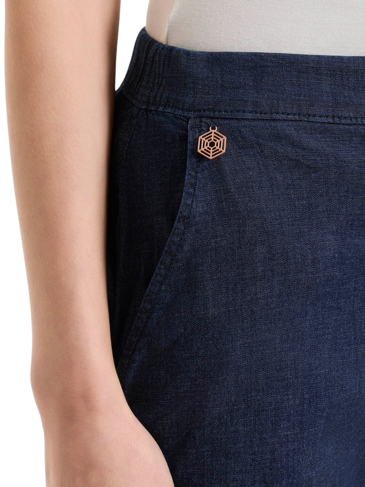 Jeans Ragno donna DS87P4 716 jogger cropped in Super Light Denim Dark Indigo<BR/> 