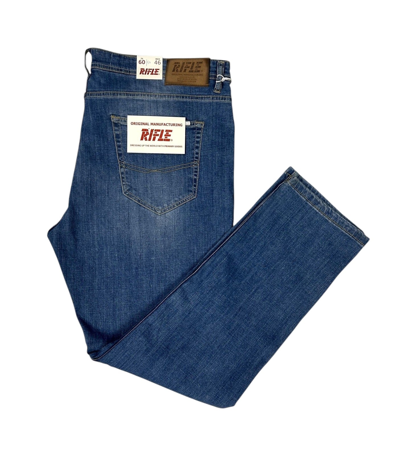 Jeans Rifle uomo RF576 a 5 tasche cotone stretch denim Blu <BR/> 