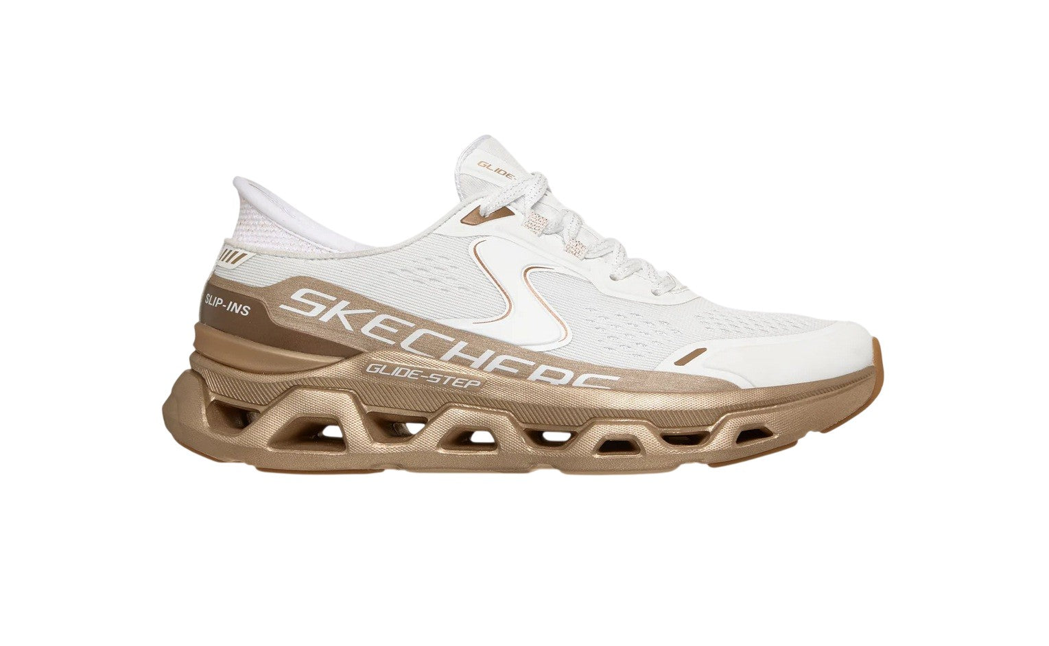 Sneakers Skechers donna Slip ins Glide 150514WGD Step Altus Starlight Bianco Oro<BR/> 