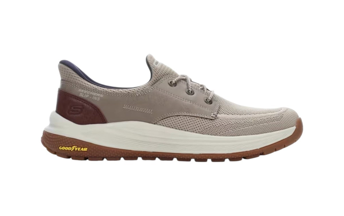 Scarpa Skechers uomo Slip ins Relaxed Fit 205467TPE Meroe Alden Bianco <BR/> 