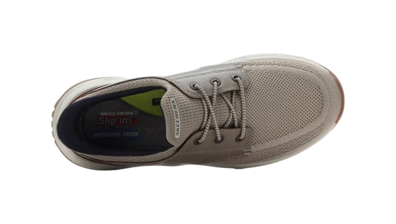 Scarpa Skechers uomo Slip ins Relaxed Fit 205467TPE Meroe Alden Bianco <BR/> 