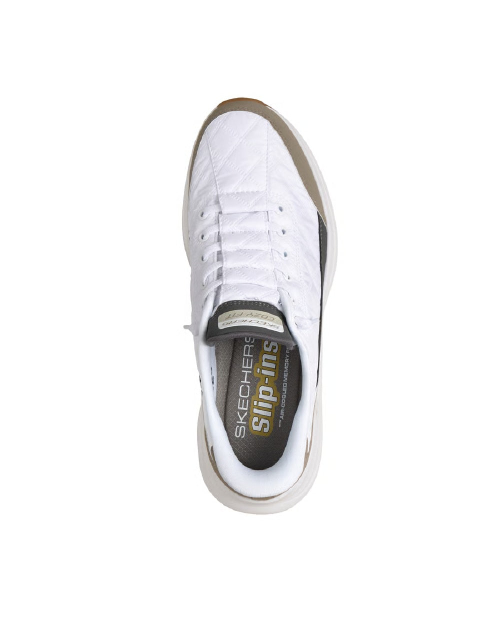Sneakers Skechers uomo slip ins contour foam 232619WTP Bianco beige 