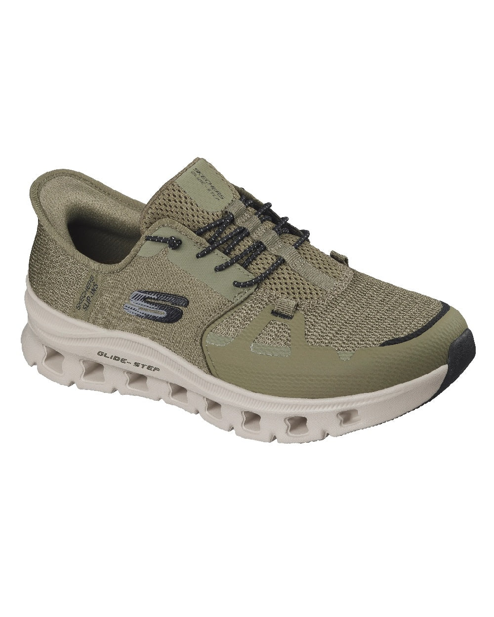 Sneakers Skechers uomo slip ins glide 232930OLBK Oliva nero<BR/> 