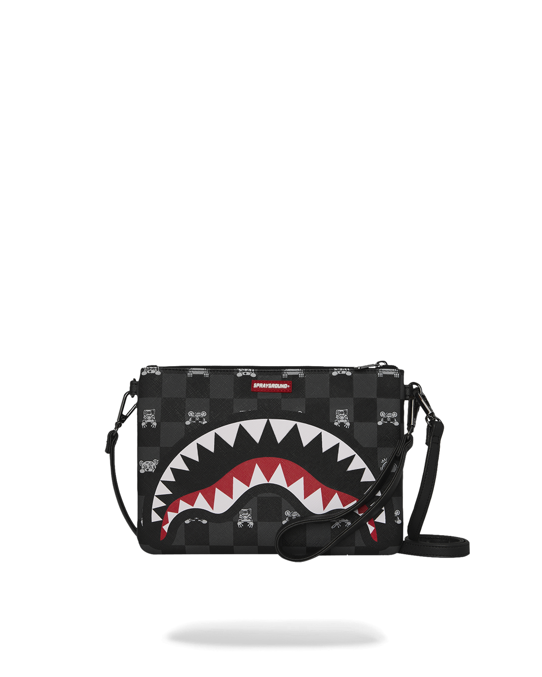 Pochette SPRAYGROUND uomo Gray Peeking Character Check B8915 Nero 