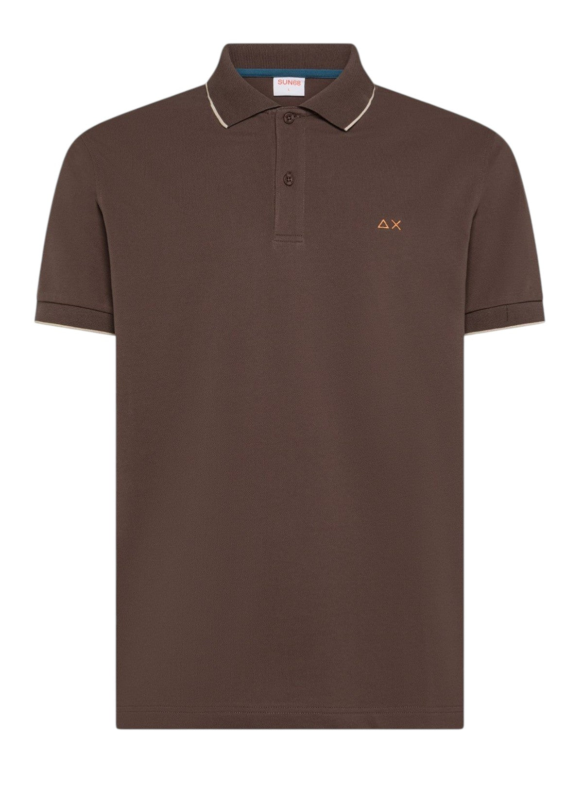 Polo Sun68 uomo A3611108 Small Stripes Basica Marrone<BR/> 