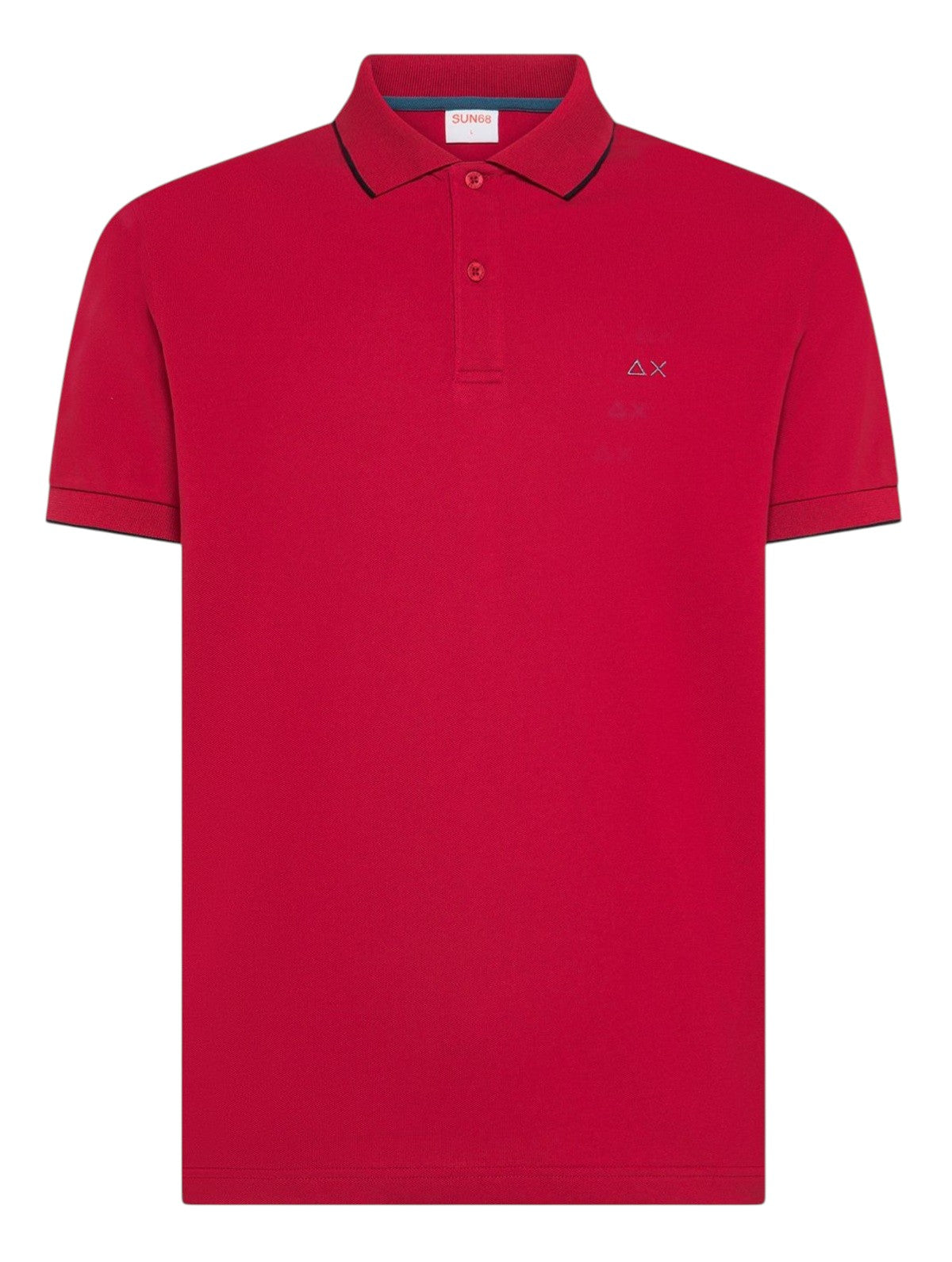 Polo Sun68 uomo A3611110 Small Stripes Basica Rosso<BR/> 