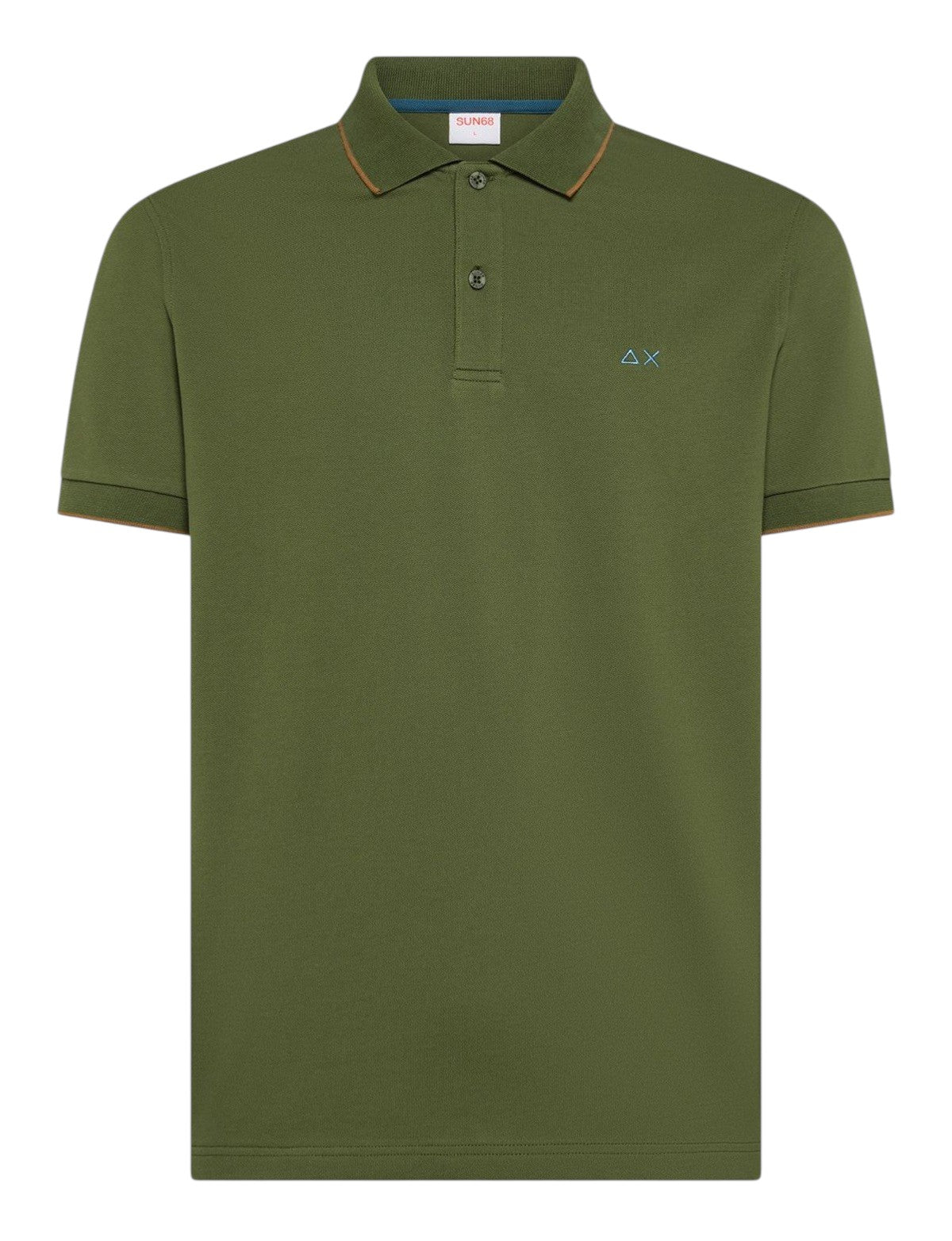 Polo Sun68 uomo A3611137 Small Stripes Basica Verde scuro<BR/> 