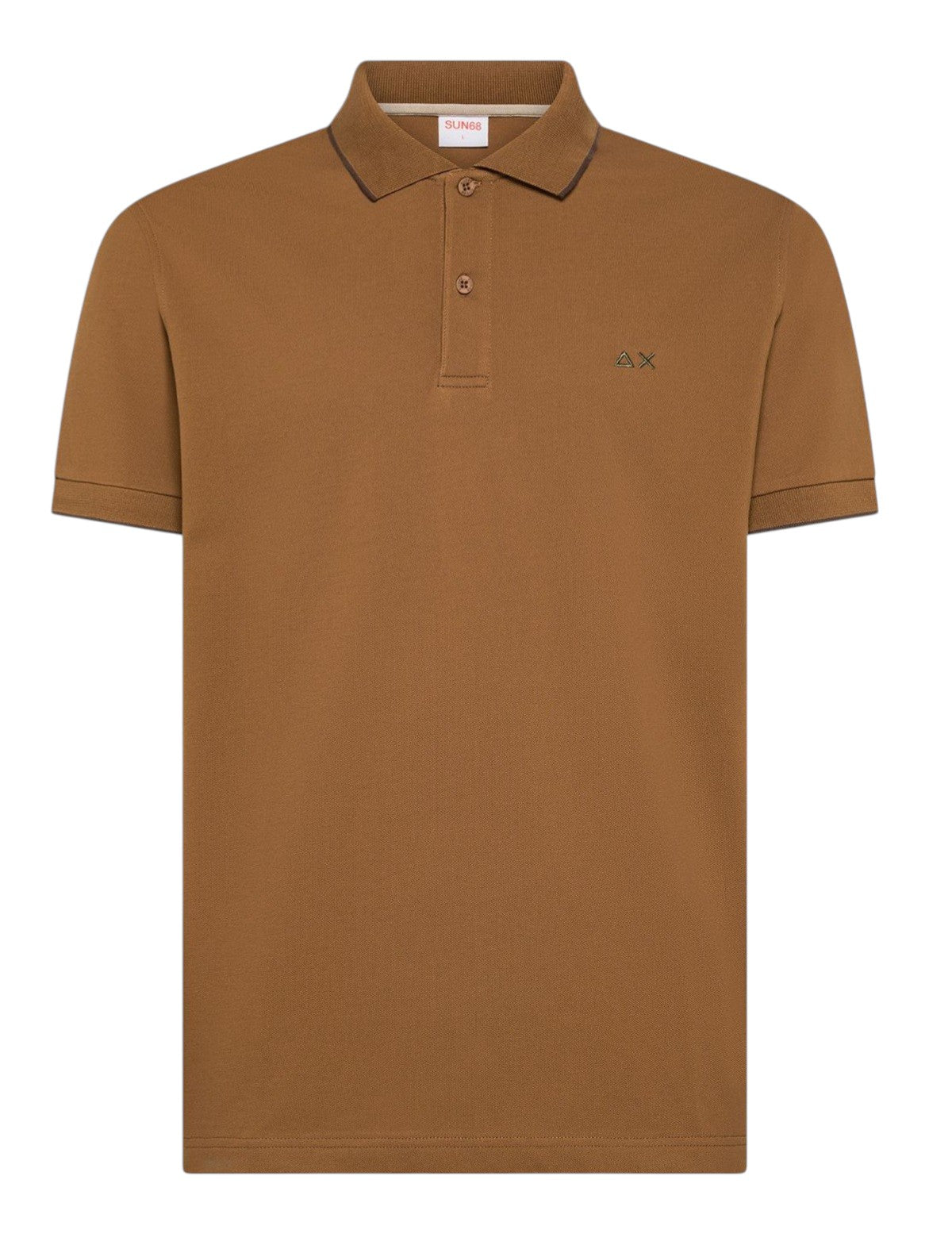 Polo Sun68 uomo A3611193 Small Stripes Basica Marrone Volpe<BR/> 