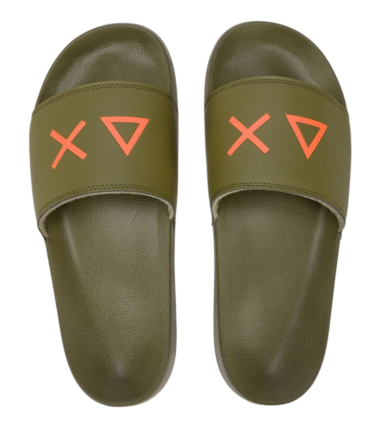 Pantofola Sun68 uomo BX3611019 Beach Slippers Logo Blu Verde Militare 