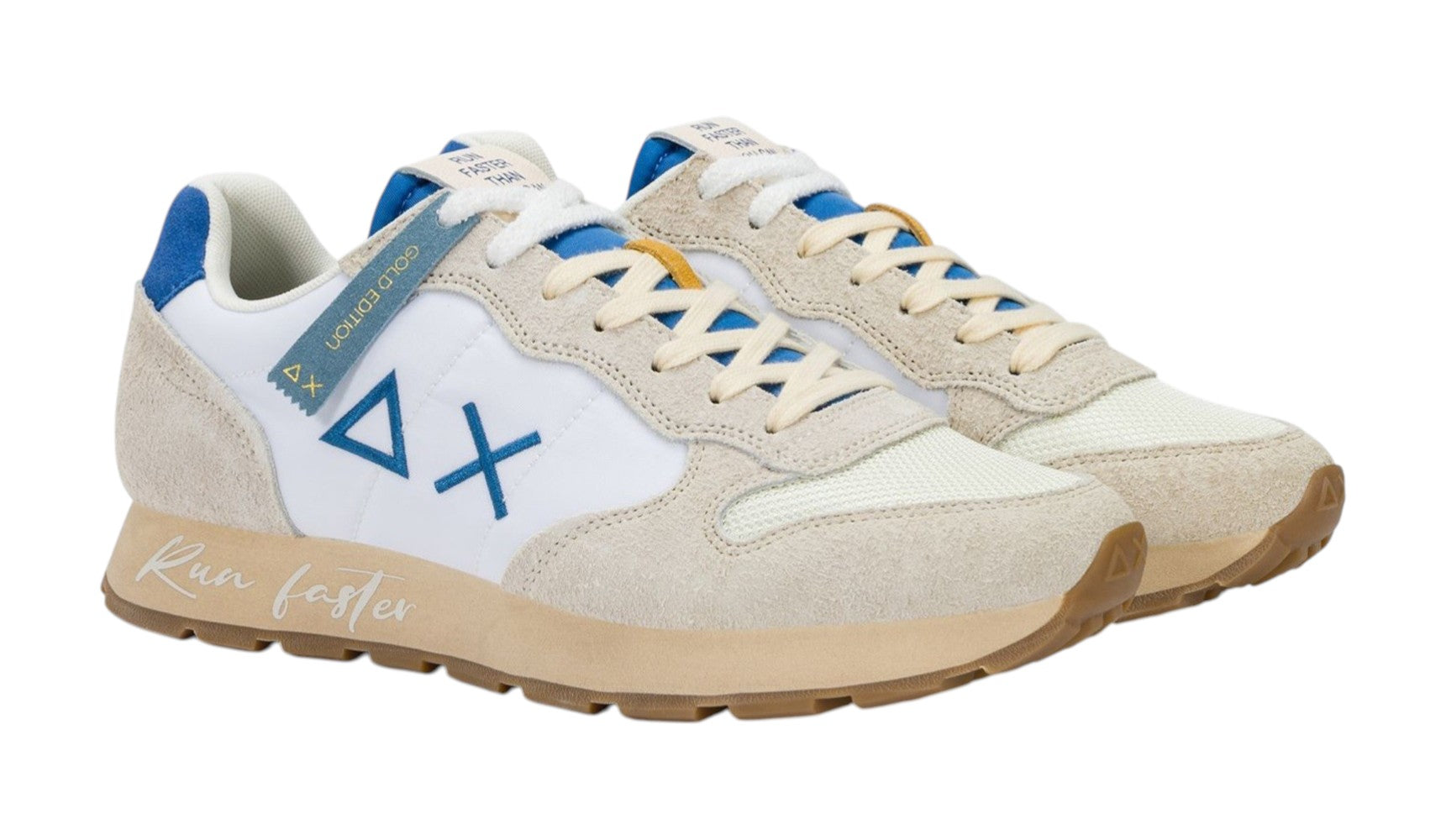 Sneakers Sun68 uomo BZ361043158 Tom Vintage Gold Edition Bianco panna Blu royal<BR/> 