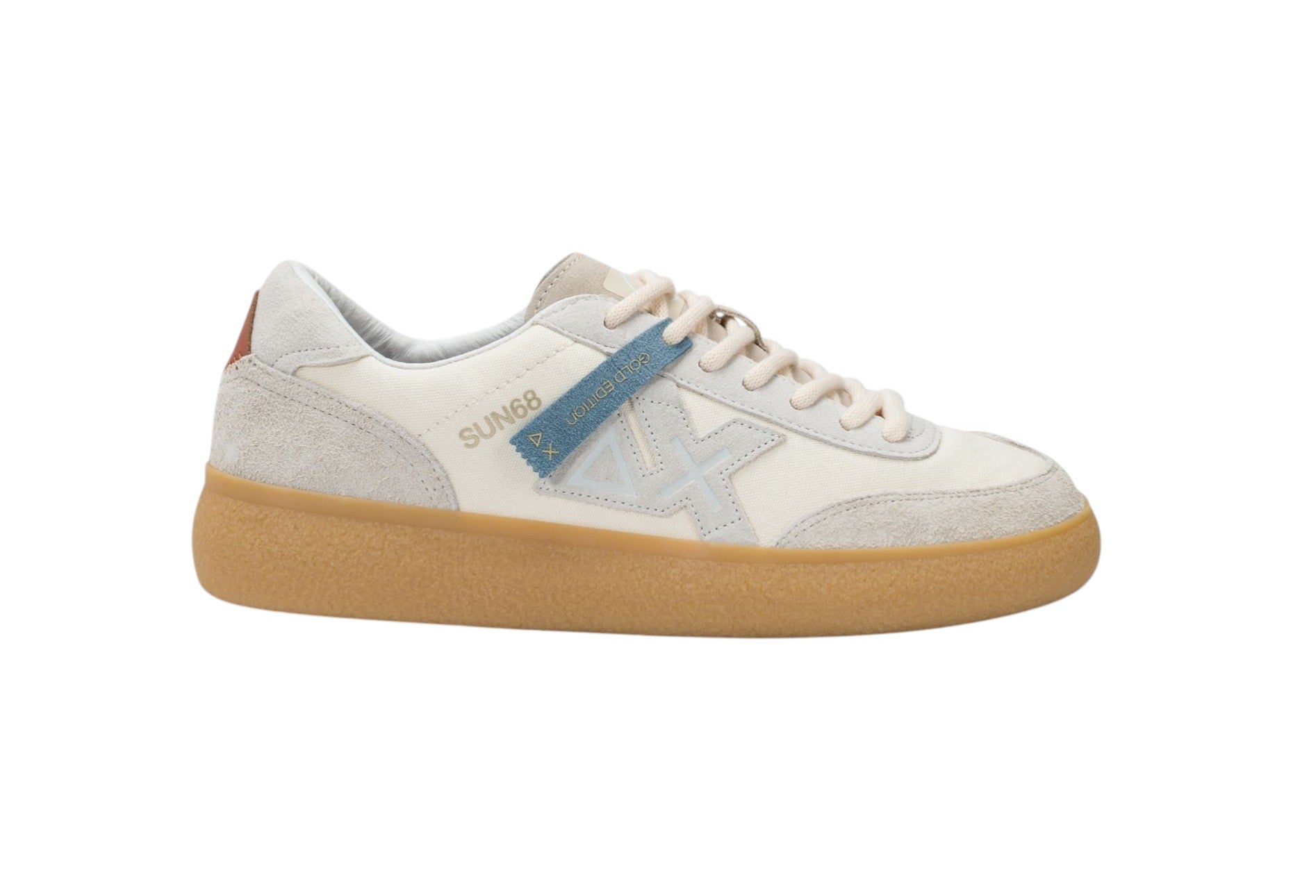 Sneakers Sun68 uomo BZ36149 31 Luis Canvas Suede Bianco Panna<BR/> 