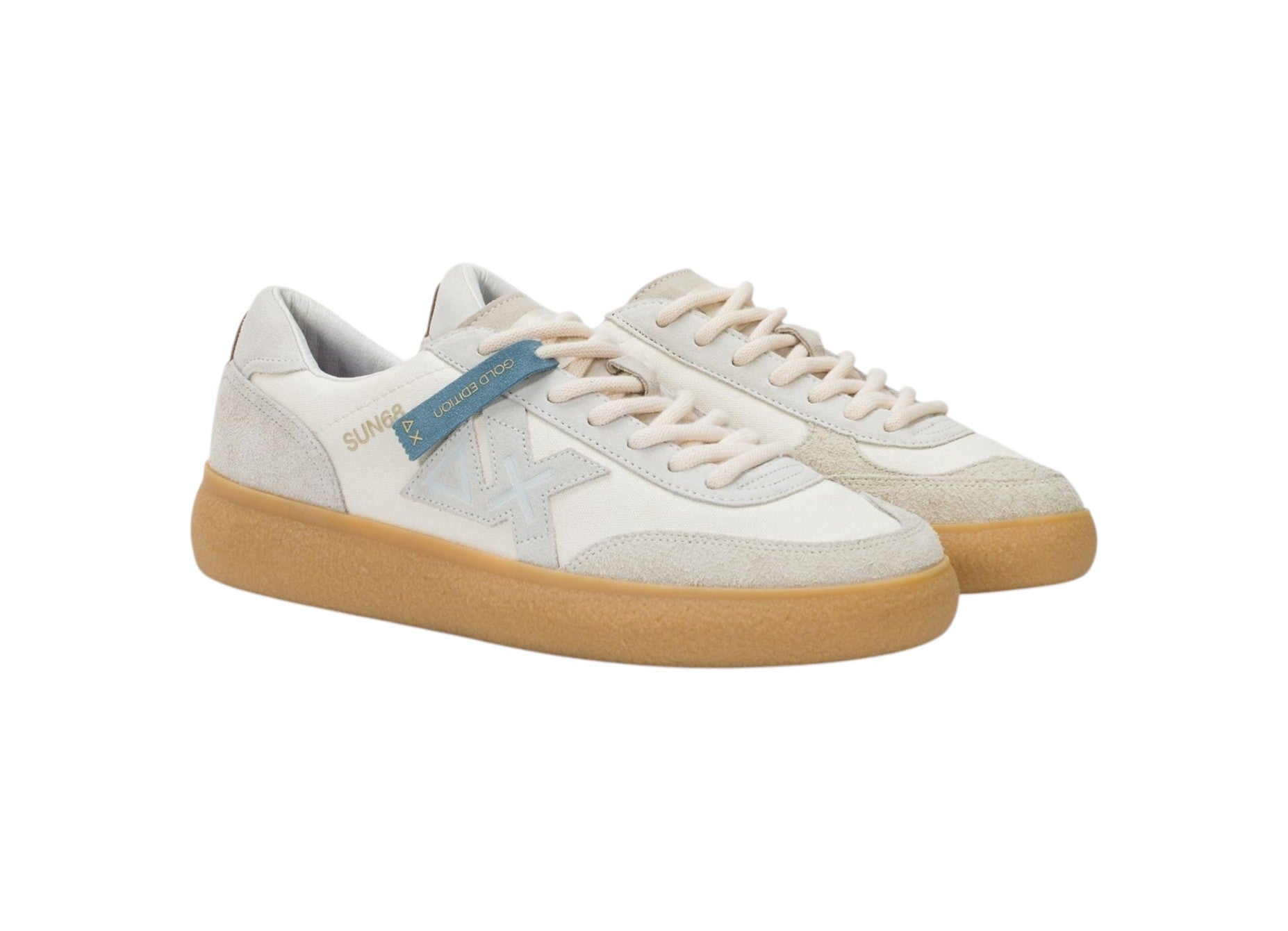 Sneakers Sun68 uomo BZ36149 31 Luis Canvas Suede Bianco Panna<BR/> 