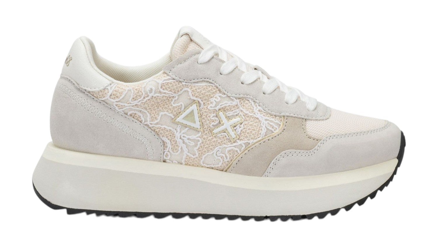 Sneakers Sun68 donna BZ3621131 Big Ally Flower Bianco Panna<BR/> 