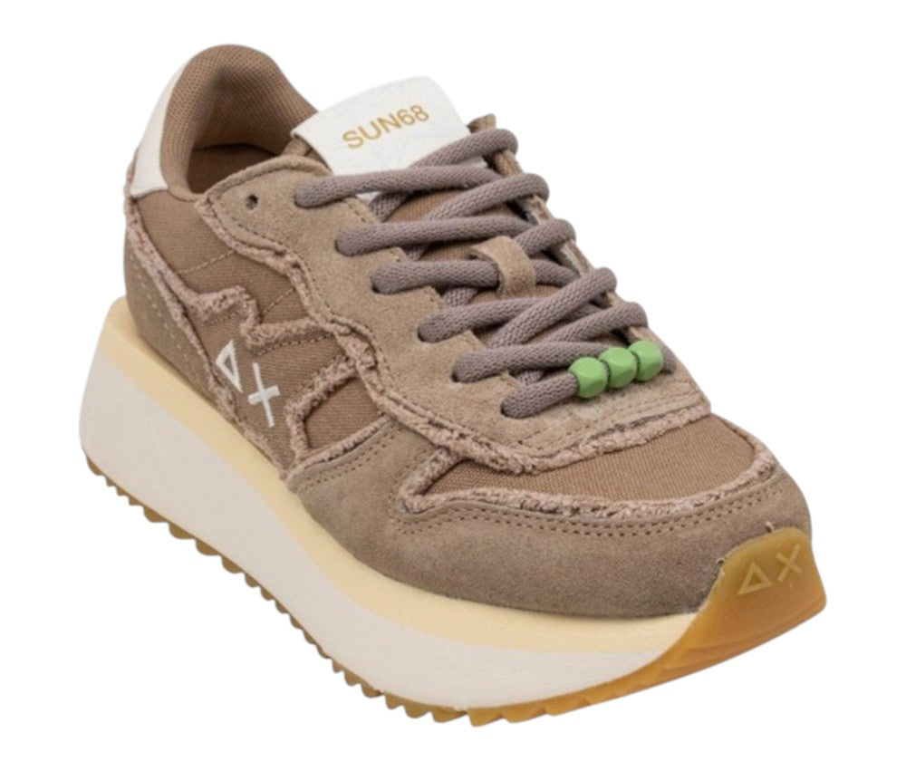 Sneakers Sun68 donna BZ3622398 Big Stargirl Canvas Stone Marrone chiaro<BR/> 