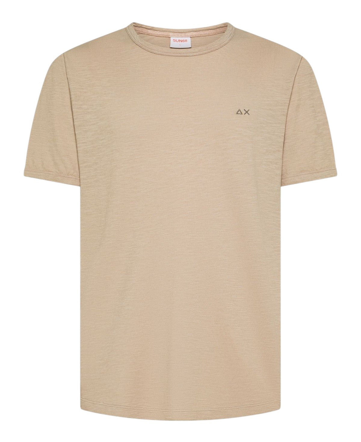 T-shirt Sun68 uomo T3611598 Jersey Cotone Fiammato Beige Stone<BR/> 