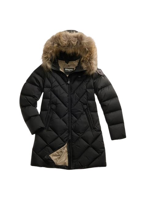 Piumino Lungo Althea Nero con Pelliccia Removibile BLAUER | Piumino | BLDK03098999EI