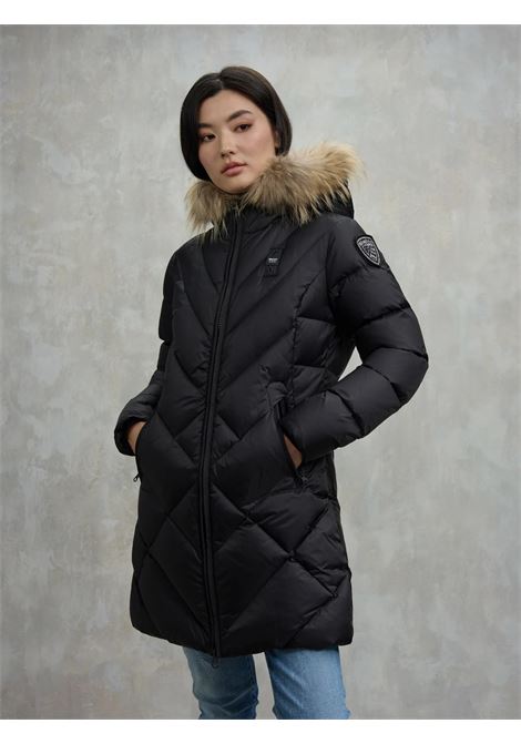 Piumino Lungo Althea Nero con Pelliccia Removibile BLAUER | Piumino | BLDK03098999EI