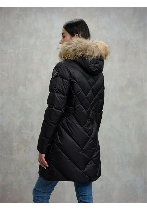 Piumino Lungo Althea Nero con Pelliccia Removibile BLAUER | Piumino | BLDK03098999EI